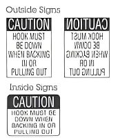 manual truck restraints signage